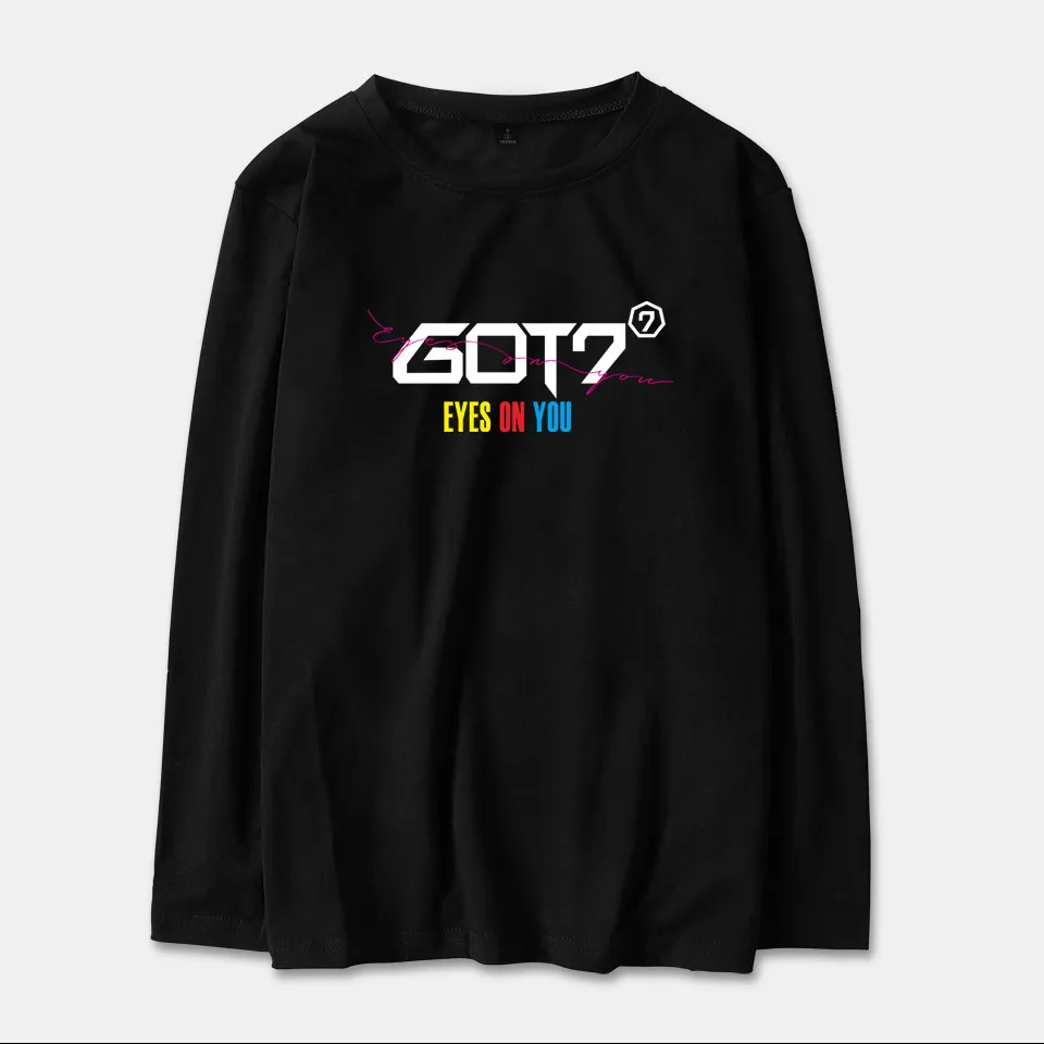 Забавная Футболка KPOP GOT7 EYES ON YOU для мужчин и женщин, 7 модных хлопковых футболок, Женская Черная Футболка Kpop с длинным рукавом, футболки, топы
Забавная Футболка KPOP GOT7 EYES ON YOU для мужчин и женщин, 7 модных хлопковых футболок, Женская Черная Футболка Kpop с длинным рукавом, футболки, топы