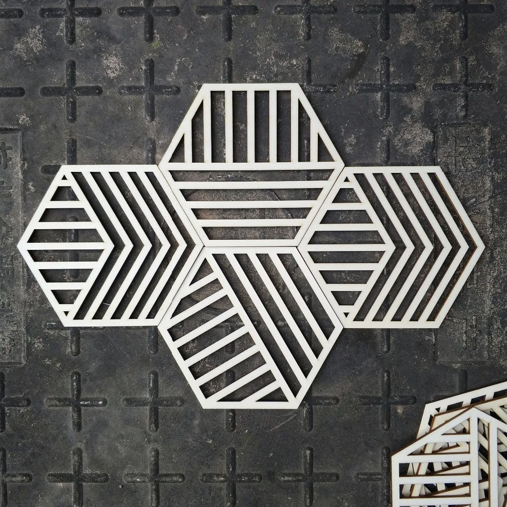 4pcs Geometric Wooden Coasters Hexagonal Wood Coaster Wedding Anniversary Gift Party Table Decoration
4pcs Geometric Wooden Coasters Hexagonal Wood Coaster Wedding Anniversary Gift Party Table Decoration