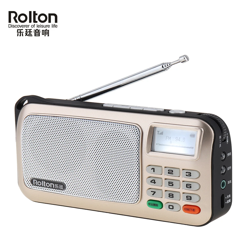 Rolton W505 Mini Portable Radio Handheld Digital FM USB TF MP3 Player Speaker with LED Display Subwoofer MP3 Player/Torch Lamp
Rolton W505 Mini Portable Radio Handheld Digital FM USB TF MP3 Player Speaker with LED Display Subwoofer MP3 Player/Torch Lamp