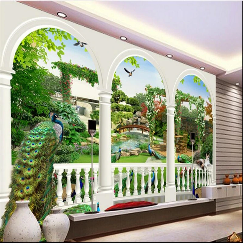 beibehang Large Custom Wallpapers Fantasy 3d Peacock Birds Palace Rear Garden TV Living Room Bedroom Background Home Decoration
beibehang Large Custom Wallpapers Fantasy 3d Peacock Birds Palace Rear Garden TV Living Room Bedroom Background Home Decoration