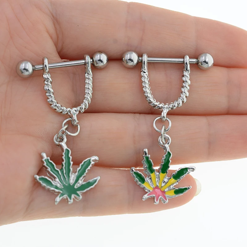 2Pcs Tree Pendant Surgical Steel Nipple Piercing Fashion Body Big Zircon Rings Jewelry for Women Girls | Украшения и аксессуары