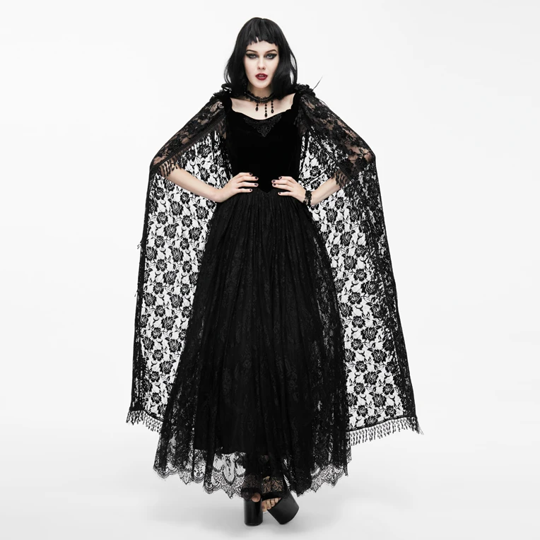 EVA LADY Spring Gothic Women Dresses Black Lace Cloak Sleeves Dresses Ball Gown Bandage Long Dresses
EVA LADY Spring Gothic Women Dresses Black Lace Cloak Sleeves Dresses Ball Gown Bandage Long Dresses