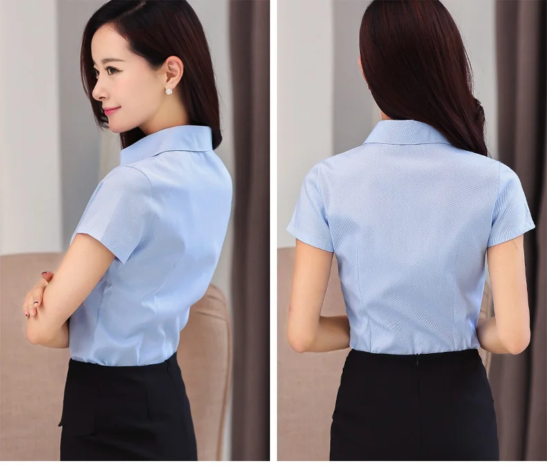 Summer Cotton Short Sleeve Shirts Blouses Tops Lady V-neck Office Work OL Slim Shirts Clothes Female Plus Size Shirts
Summer Cotton Short Sleeve Shirts Blouses Tops Lady V-neck Office Work OL Slim Shirts Clothes Female Plus Size Shirts