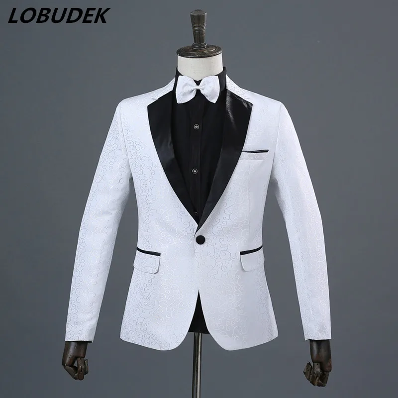 (jacket+pants) Male Suits Gentleman Wedding groom suit dress studio shooting Prom Party Host singer Performance stage costumes
(jacket+pants) Male Suits Gentleman Wedding groom suit dress studio shooting Prom Party Host singer Performance stage costumes
