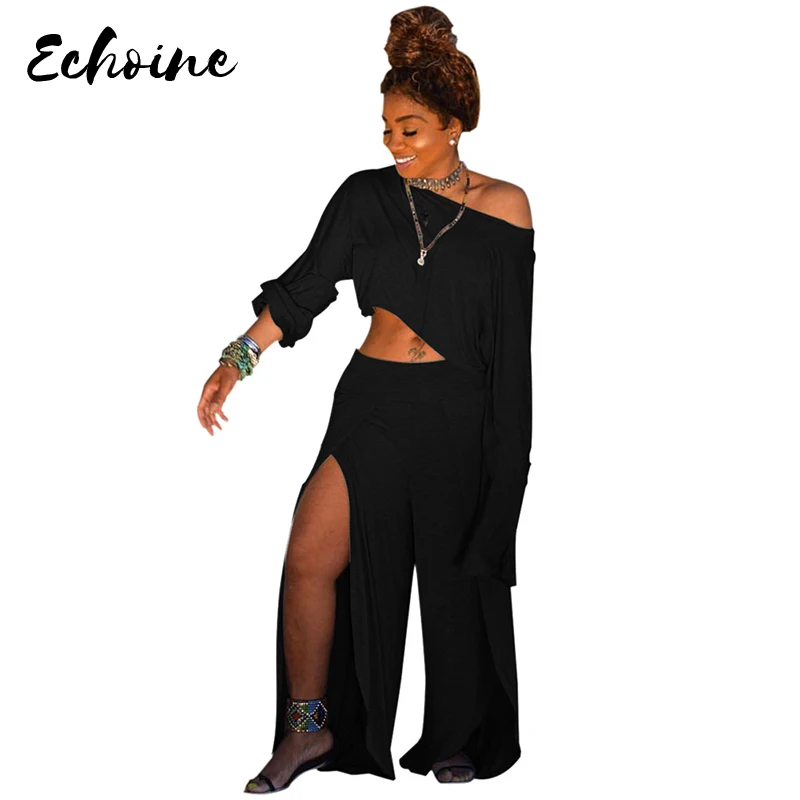 Echoine Loose Casual Long Sleeve Crop Top High Side Split Wide Leg Pants Suit Sexy Club Plus Size S-3XL 2 Pieces Suits 4 Colors
Echoine Loose Casual Long Sleeve Crop Top High Side Split Wide Leg Pants Suit Sexy Club Plus Size S-3XL 2 Pieces Suits 4 Colors