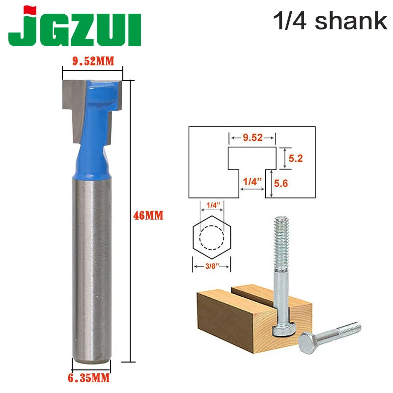 T-Slot Cutter Router Bit for 1/4" Hex Bolt - 1/4" Shank -Length Woodworking Cutters For Power Tools
T-Slot Cutter Router Bit for 1/4" Hex Bolt - 1/4" Shank -Length Woodworking Cutters For Power Tools