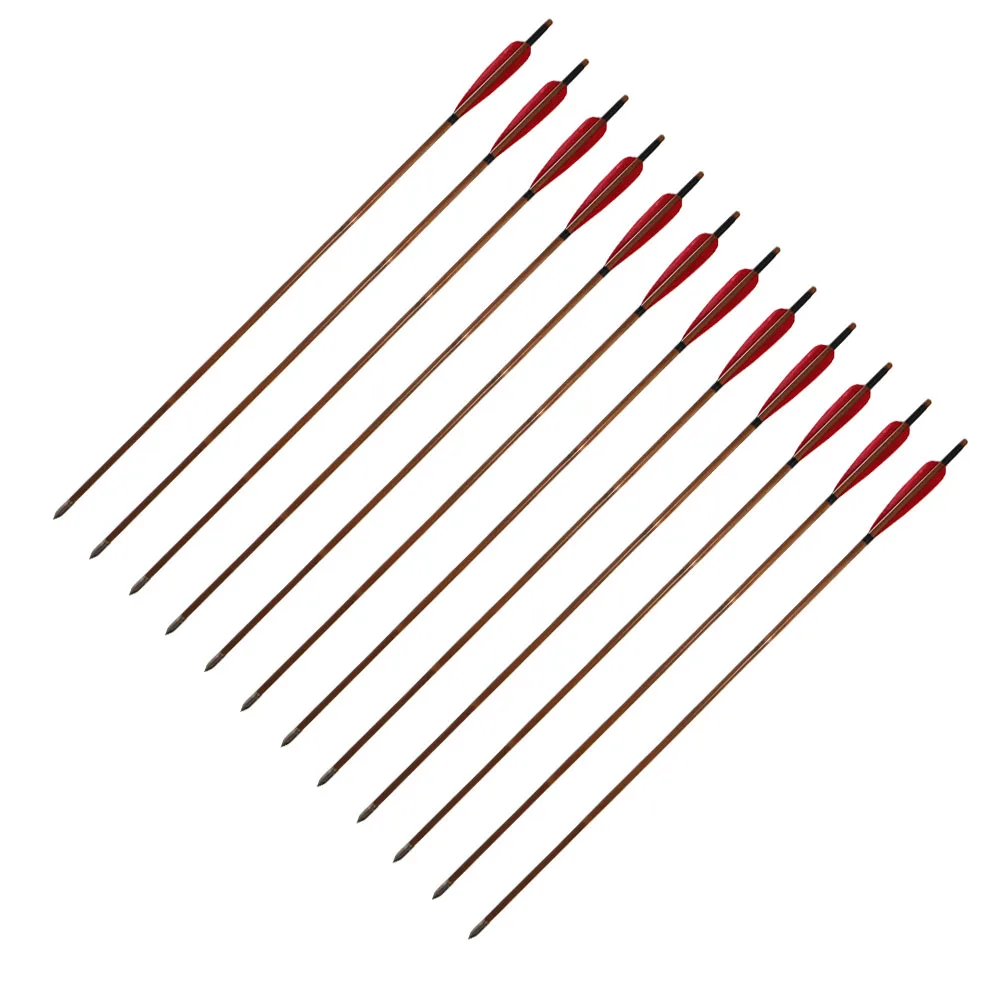 12Pcs 33" Bamboo Arrows Turkey Feather Traditional Arrow 500 Spine for Recurve Bow Hunting
12Pcs 33" Bamboo Arrows Turkey Feather Traditional Arrow 500 Spine for Recurve Bow Hunting