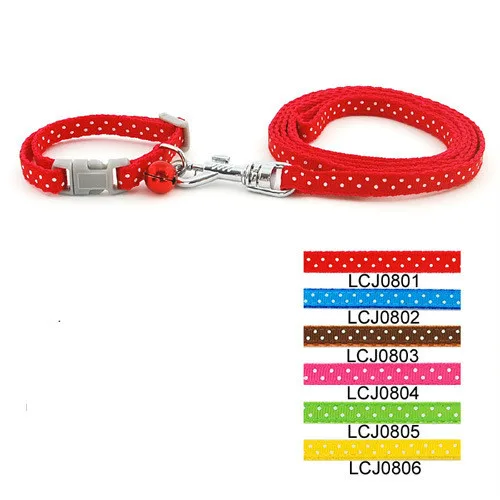 0.8cm Classic Pet Dog Dots Print Collar Leash Set with small bell (6 Colors) 12pcs/lot free shipping LCJ0801
0.8cm Classic Pet Dog Dots Print Collar Leash Set with small bell (6 Colors) 12pcs/lot free shipping LCJ0801