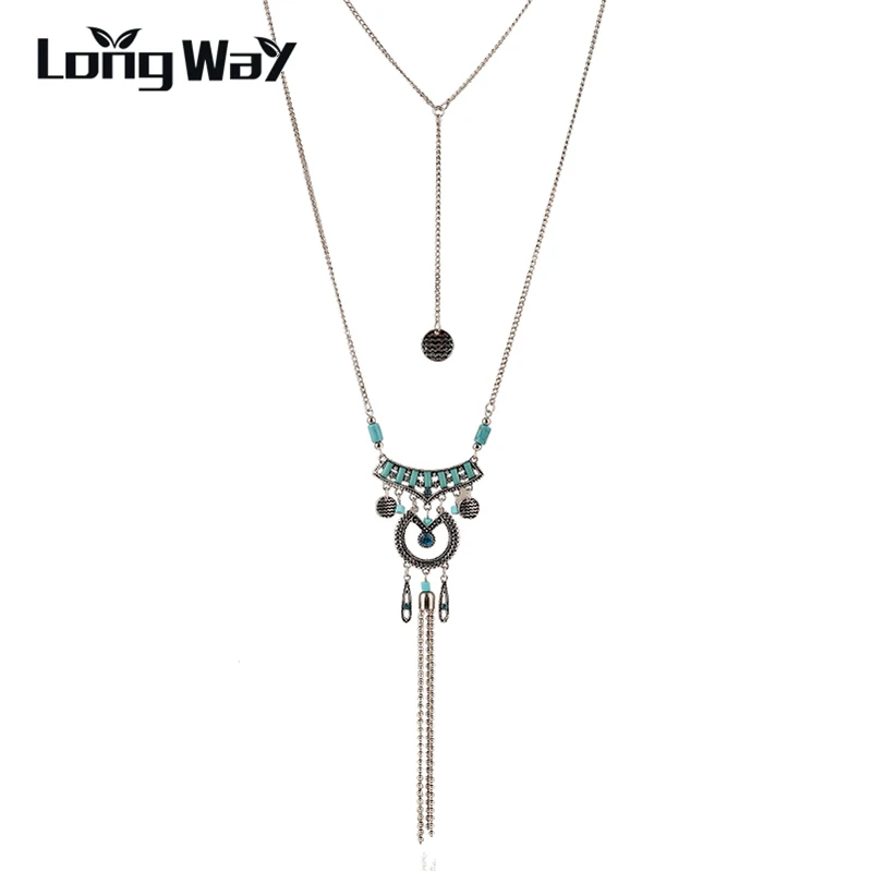 LongWay Jewelry Ethnic Long necklace Silver Color Necklaces For Women With Pendant Tassel Statement Necklaces SNE160038103
LongWay Jewelry Ethnic Long necklace Silver Color Necklaces For Women With Pendant Tassel Statement Necklaces SNE160038103