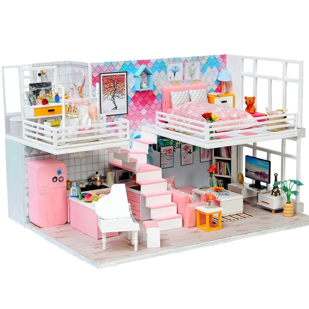 New 3D Wooden Miniature Diy Dollhouse Music Box Manual Assembly Cabin Model Accessories Bedroom Furniture Toys for Children
New 3D Wooden Miniature Diy Dollhouse Music Box Manual Assembly Cabin Model Accessories Bedroom Furniture Toys for Children