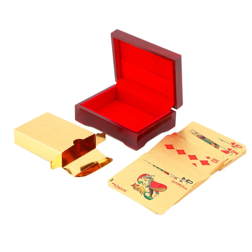 Playing Cards Euro Pattern 24k Gold Plated Full Poker Deck Pure With Wooden Box Christmas Gift
Playing Cards Euro Pattern 24k Gold Plated Full Poker Deck Pure With Wooden Box Christmas Gift