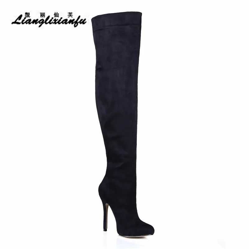 LLXF Spring Autumn party shoes woman Over The Knee Boots 12cm Thin Heels botas mujer Flock pumps PUNK Stiletto Plus:35-42 43
LLXF Spring Autumn party shoes woman Over The Knee Boots 12cm Thin Heels botas mujer Flock pumps PUNK Stiletto Plus:35-42 43