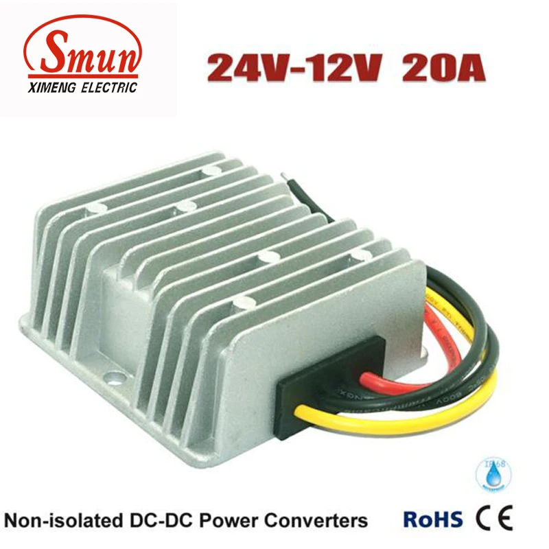 24VDC к 12VDC 20A 240W DC-DC конвертер и автомобильный источник питания с IP68