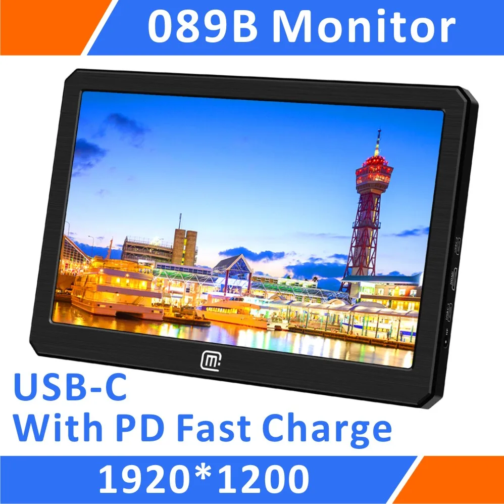 8 9 дюймов 1920x1200 IPS USB C/HDMI с PD 45 Вт Портативный монитор для быстрой зарядки (089B) |