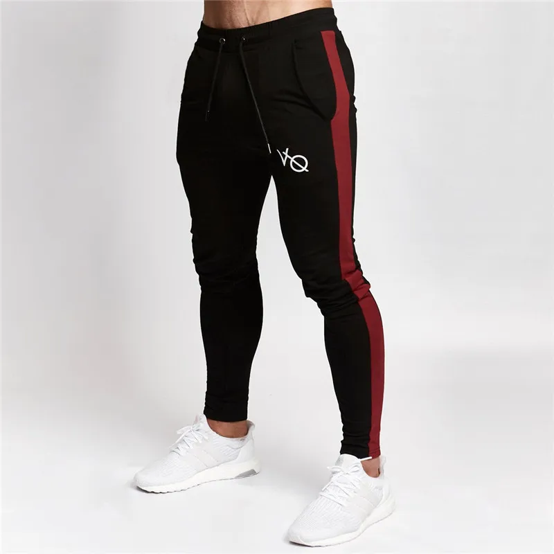 2018 мода шить Костюмы Jogger Брюки Для мужчин Фитнес Бодибилдинг для бегунов осень
