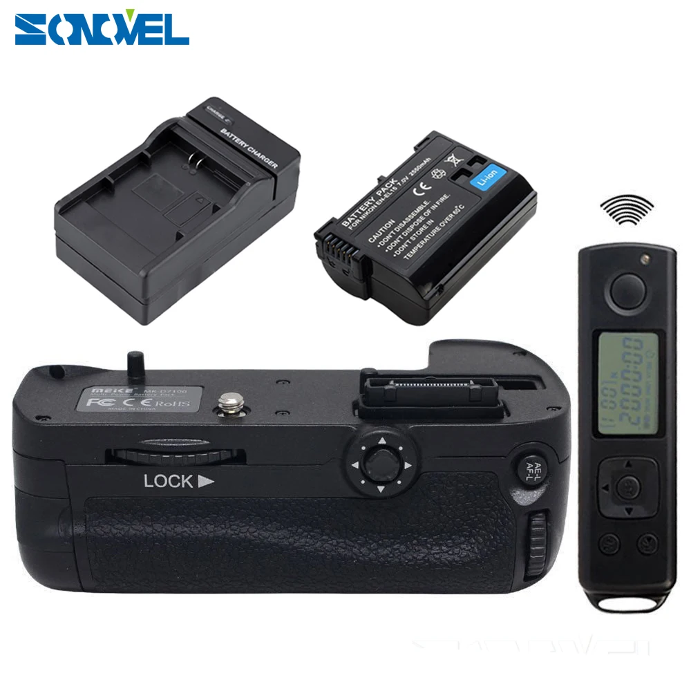 

Meike MK-DR7100 2.4Ghz Wireless Remote Control Vertical Battery Grip+EN-EL15 batteries+charger for Nikon D7100 D7200 as MB-D15