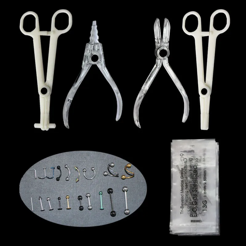 Disposable Body Piercing Kit Tools Pliers Forceps Needles Accessories Set with Nose Rings
Disposable Body Piercing Kit Tools Pliers Forceps Needles Accessories Set with Nose Rings