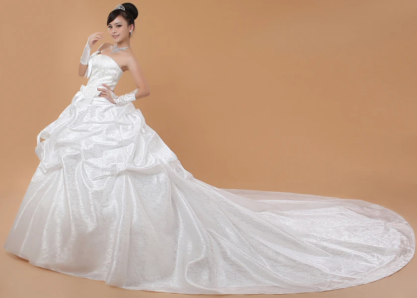 z w 2016 stock new plus size Bridal gown women flower wedding dress jacquard satin tube top royal train zipper draped A56
z w 2016 stock new plus size Bridal gown women flower wedding dress jacquard satin tube top royal train zipper draped A56