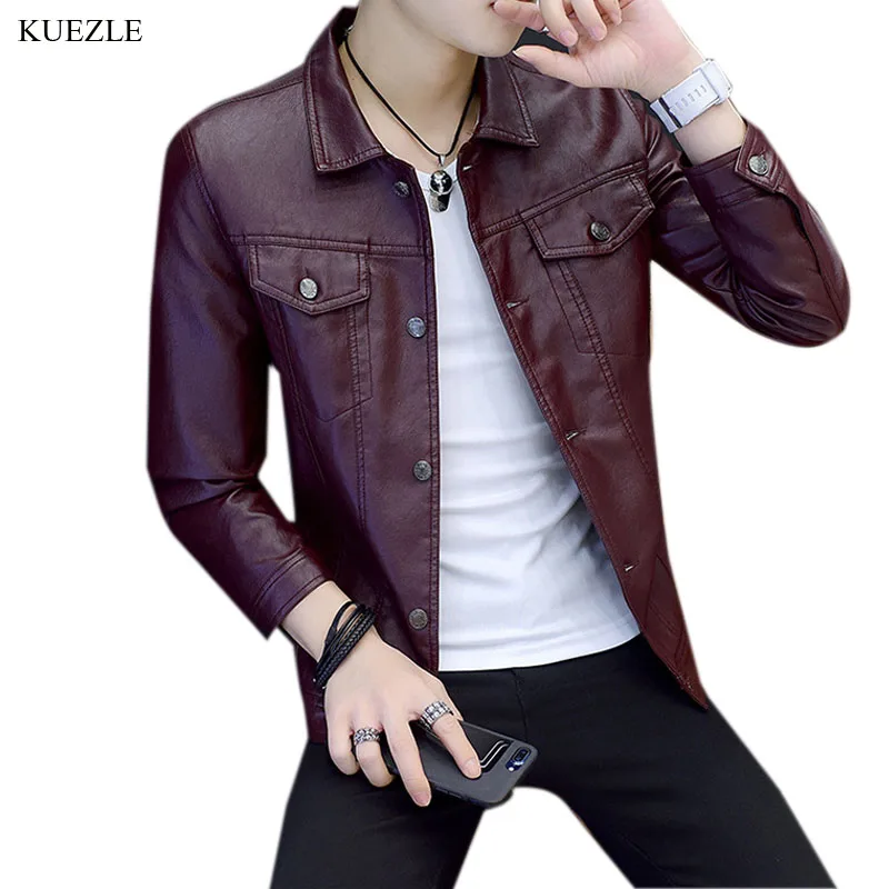 Mens autumn new fashion PU leather jacket 2018 Korean Slim artificial leather motorcycle jacket spring men clothing Thin section
Mens autumn new fashion PU leather jacket 2018 Korean Slim artificial leather motorcycle jacket spring men clothing Thin section
