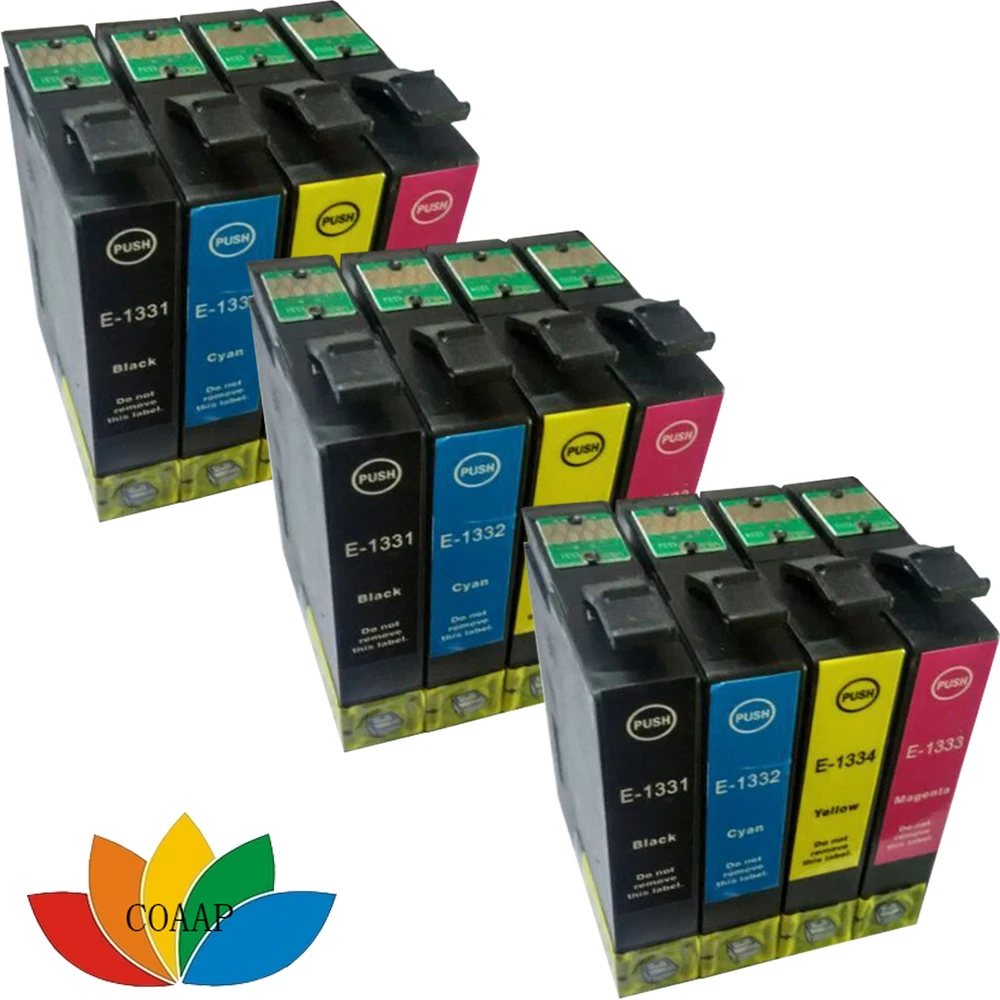 12 Compatible EPSON 133 Ink cartridge T1331 T1332 T1333 T1334 T133XL TX120 NX120 TX430 NX430
12 Compatible EPSON 133 Ink cartridge T1331 T1332 T1333 T1334 T133XL TX120 NX120 TX430 NX430