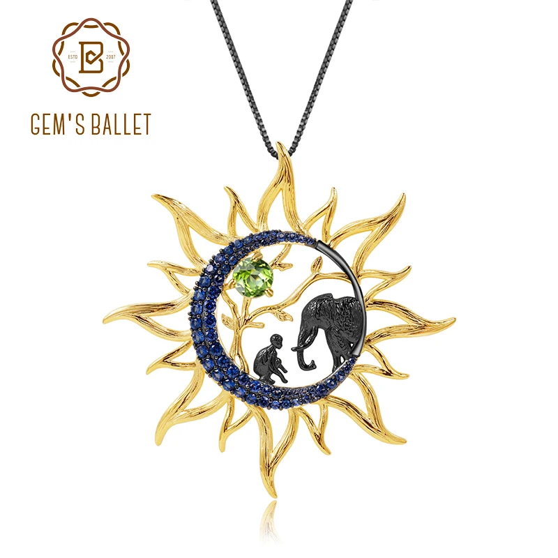 GEM'S BALLET Natural Peridot Gemstone Fine Jewelry 925 Sterling Silver Handmade Celestial Sun Moon Pendant Necklace For Women
GEM'S BALLET Natural Peridot Gemstone Fine Jewelry 925 Sterling Silver Handmade Celestial Sun Moon Pendant Necklace For Women