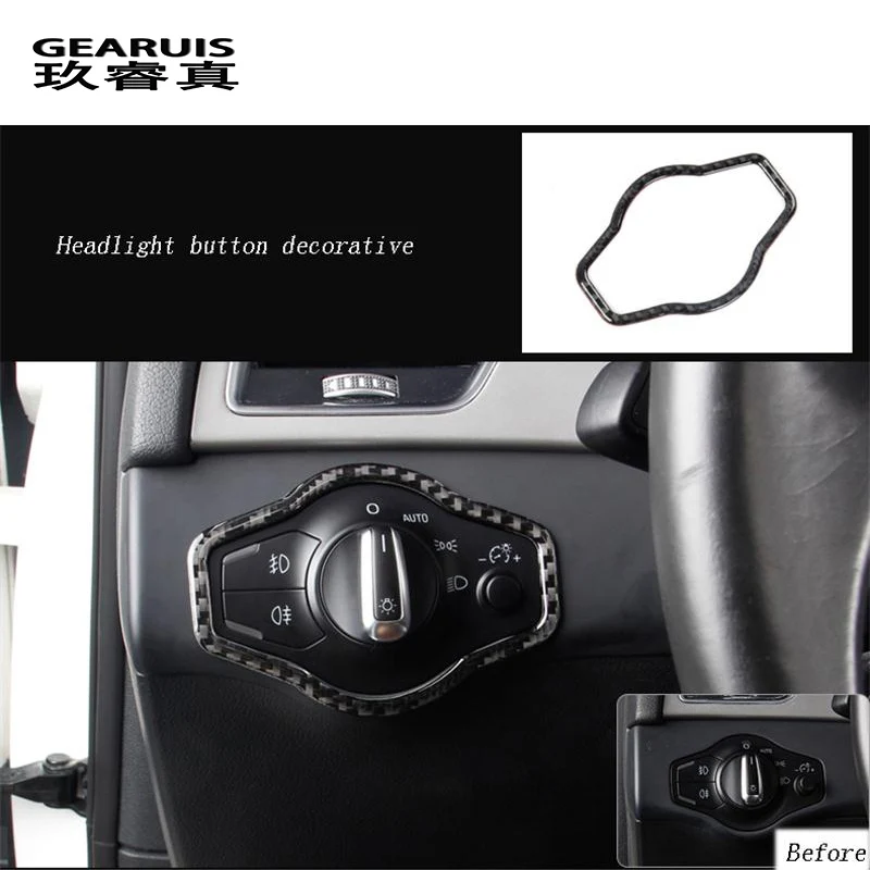 Carbon Fiber Car Styling Interior Headlight switch Frame decoration Covers Stickers trim For A4 B8 2009-2016 auto Accessories
Carbon Fiber Car Styling Interior Headlight switch Frame decoration Covers Stickers trim For A4 B8 2009-2016 auto Accessories