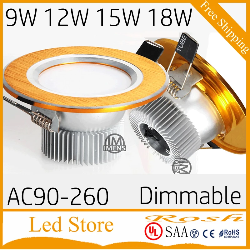 Новые 9 Вт 12 15 18 SMD5730 Светодиодные встраиваемые светильники затемненные