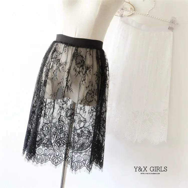 New Women Lace Skirt A-Line Hollow Out White Black SKirt Vintage Formal solid Summer Sexy Ladies mesh pencil skirt Mini Skirt
New Women Lace Skirt A-Line Hollow Out White Black SKirt Vintage Formal solid Summer Sexy Ladies mesh pencil skirt Mini Skirt