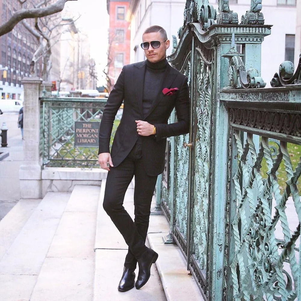 2019 Classic Black Mens Suit Two Pieces Customized Slim Fitted Wedding Groom Tuxedos Formal Groom Formal Business Suit
2019 Classic Black Mens Suit Two Pieces Customized Slim Fitted Wedding Groom Tuxedos Formal Groom Formal Business Suit