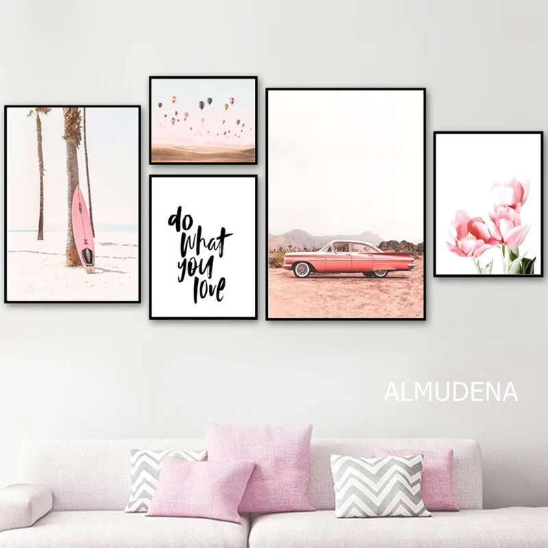 Pink Landscape Flower Canvas Painting Minimalist Nordic Poster Romantic Beach Car Wall Art Pictures For Living Room Home Decor
Pink Landscape Flower Canvas Painting Minimalist Nordic Poster Romantic Beach Car Wall Art Pictures For Living Room Home Decor
