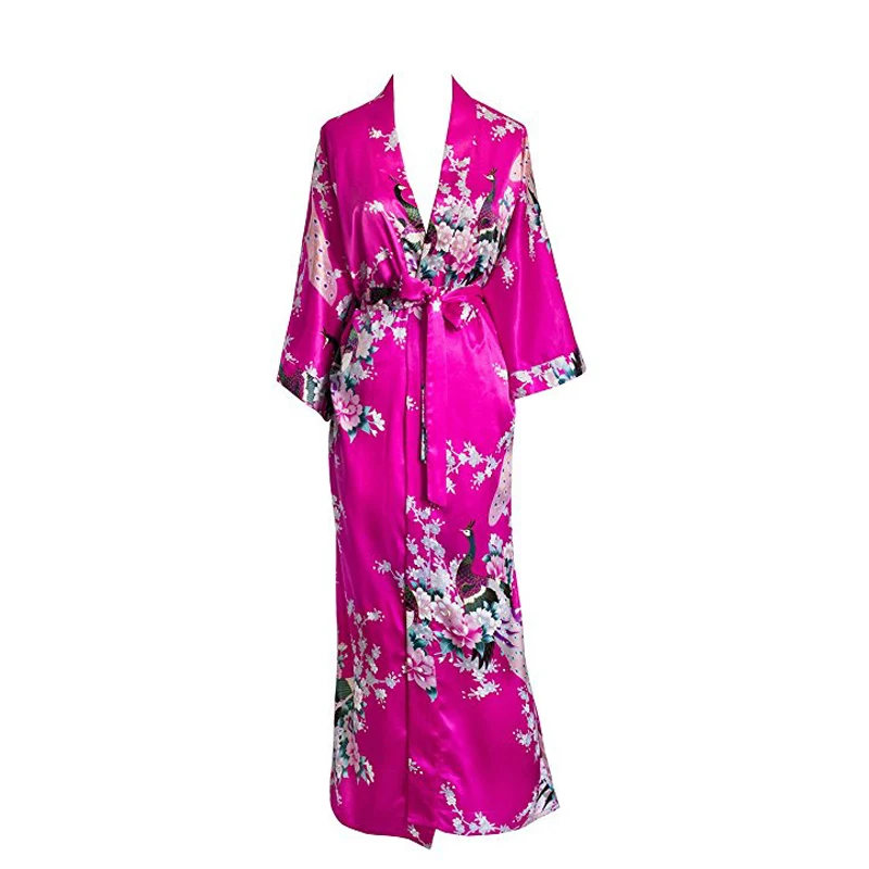Chinese Women's Kimono Long Robe - Peacock & Blossoms Brand New Designer Wedding Robe Sexy Sleepwear Flower Nightgown D128-06
Chinese Women's Kimono Long Robe - Peacock & Blossoms Brand New Designer Wedding Robe Sexy Sleepwear Flower Nightgown D128-06