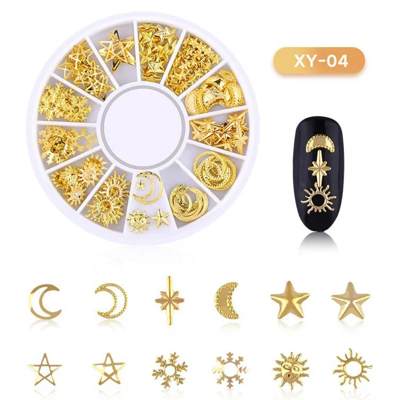 Hot 1Box 2018 New Jewelry Boxed Nail Rivet Gold color Moon Star Metal Rivet Nail Patch Nail sticker Decoration
Hot 1Box 2018 New Jewelry Boxed Nail Rivet Gold color Moon Star Metal Rivet Nail Patch Nail sticker Decoration