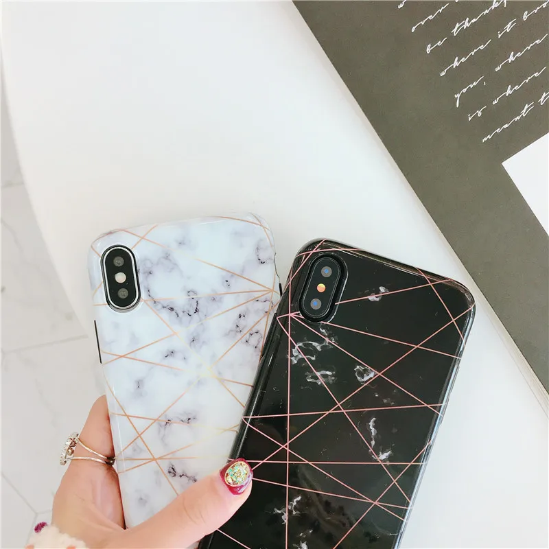 Auroral полосатый текстурный мраморный чехол для iPhone 6/6S/7/8plus модный Мягкий ТПУ