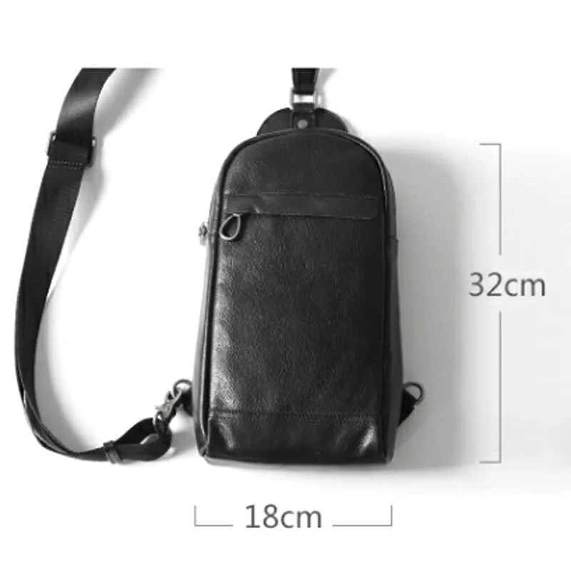 AETOO Men's chest bag leather bag top layer leather shoulder Messenger bag handmade original leisure bag