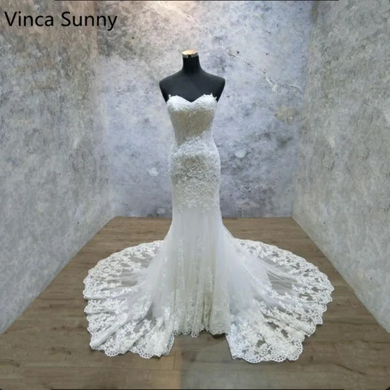Elegant Sweetheart Lace Appliques Mermaid Wedding Dress Lace Up Sleeveless Bride Dress Robe de Mariage Vestidos de Noiva
Elegant Sweetheart Lace Appliques Mermaid Wedding Dress Lace Up Sleeveless Bride Dress Robe de Mariage Vestidos de Noiva