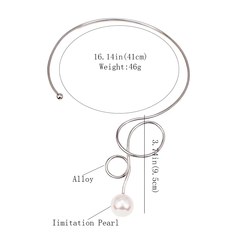 Simulated Pearl Alloy Torque Choker Necklaces For Women Fashion Alloy Big Collar Statement Necklace Jewelry Accessories UKMOC
Simulated Pearl Alloy Torque Choker Necklaces For Women Fashion Alloy Big Collar Statement Necklace Jewelry Accessories UKMOC
