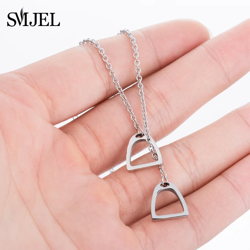 SMJEL New Lucky Horse Shoe Necklaces Stainless Steel Double Horse Stirrups Necklaces & Pendants for Women Accessories Gift
SMJEL New Lucky Horse Shoe Necklaces Stainless Steel Double Horse Stirrups Necklaces & Pendants for Women Accessories Gift