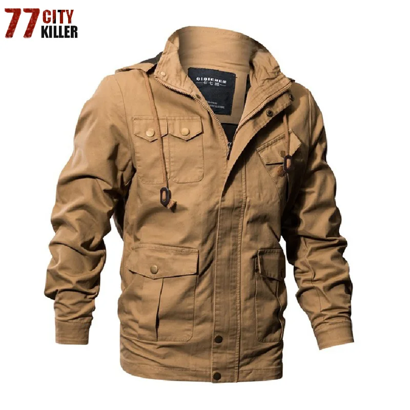 Autumn Winter Bomber Pilot Jackets Men Plus Size 6XL Army Military Tactical Jackets Male Windbreaker Hooded Coat Flight Overcoat
Autumn Winter Bomber Pilot Jackets Men Plus Size 6XL Army Military Tactical Jackets Male Windbreaker Hooded Coat Flight Overcoat
