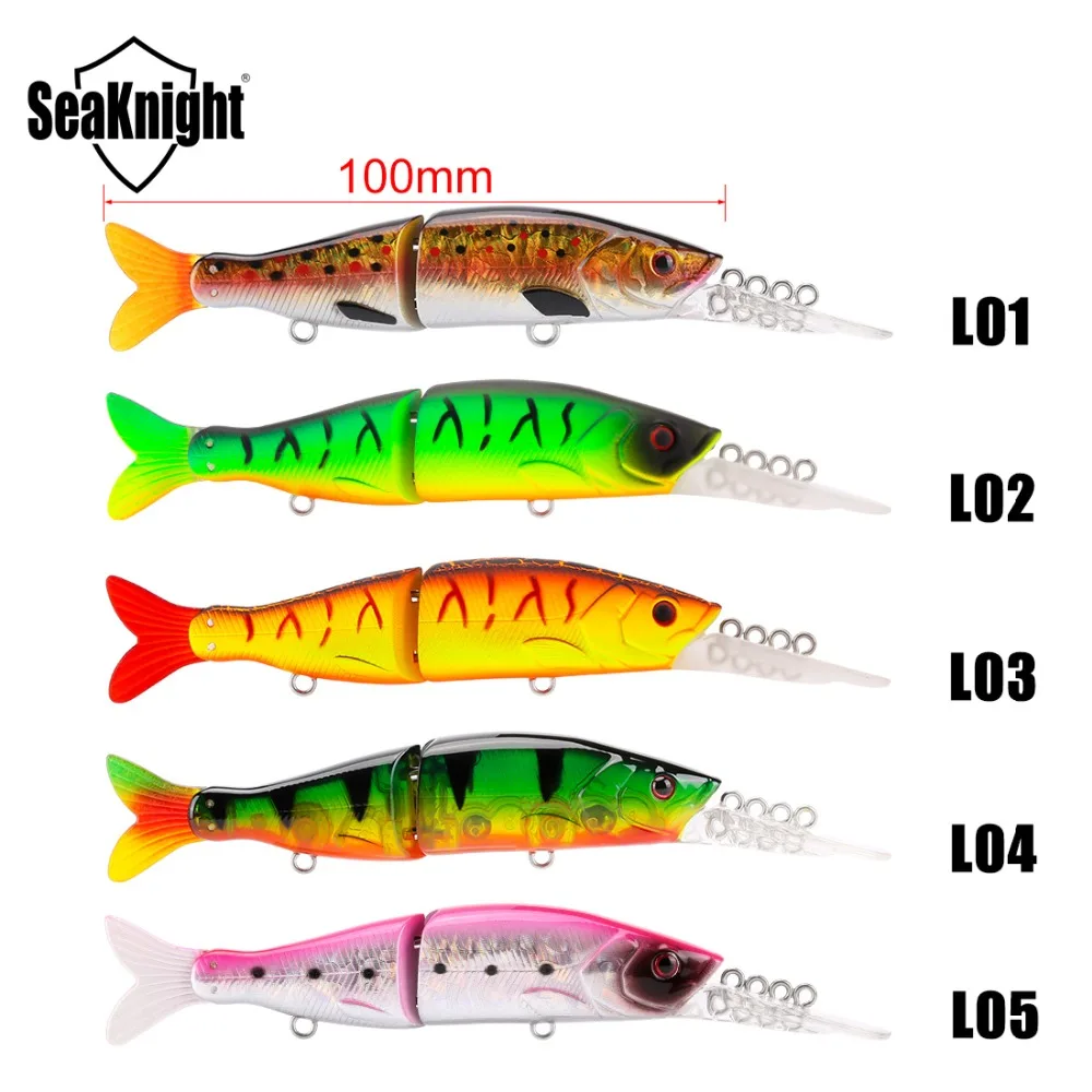 SeaKnight SK042 Minnow 13.5g 100mm 0-1.2M Fishing Lure 5PC Long Tongue 2 Section Jointed Bait with Tail Sharp Hooks Carp Fishing
SeaKnight SK042 Minnow 13.5g 100mm 0-1.2M Fishing Lure 5PC Long Tongue 2 Section Jointed Bait with Tail Sharp Hooks Carp Fishing