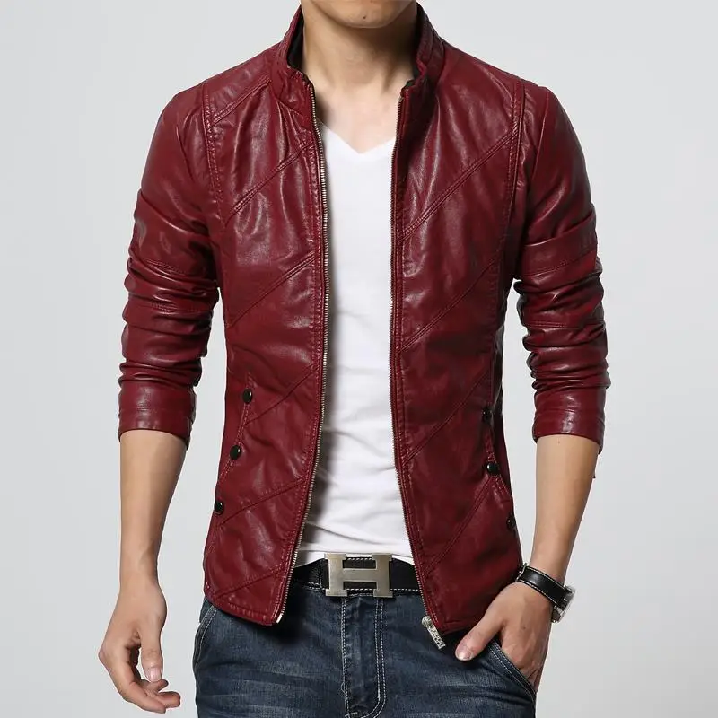 Loldeal New Fashion PU Leather Jacket Men Black Red Brown Solid Mens Faux Fur Coats Youth Motorcycle Suede Jacket Male
Loldeal New Fashion PU Leather Jacket Men Black Red Brown Solid Mens Faux Fur Coats Youth Motorcycle Suede Jacket Male
