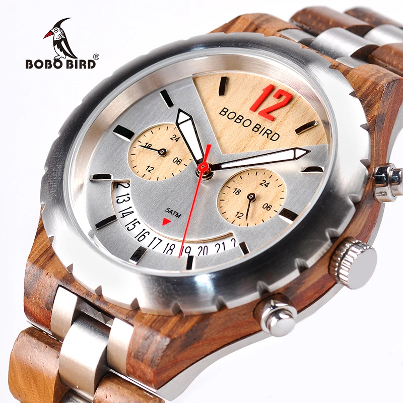 BOBO BIRD Elegant Wooden Mens Watches Top Brand Luxury Metal Wristwatch Waterproof Date Display marcas de reloj hombre W-Q28
BOBO BIRD Elegant Wooden Mens Watches Top Brand Luxury Metal Wristwatch Waterproof Date Display marcas de reloj hombre W-Q28