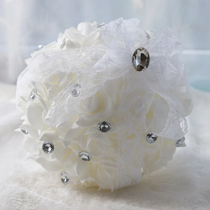 PE Flowers Wedding Accessories Crystal Bride Bouquet Romantic Bridal Bouquet Artificial Whit Rose Brides Wedding Decoration s118
PE Flowers Wedding Accessories Crystal Bride Bouquet Romantic Bridal Bouquet Artificial Whit Rose Brides Wedding Decoration s118