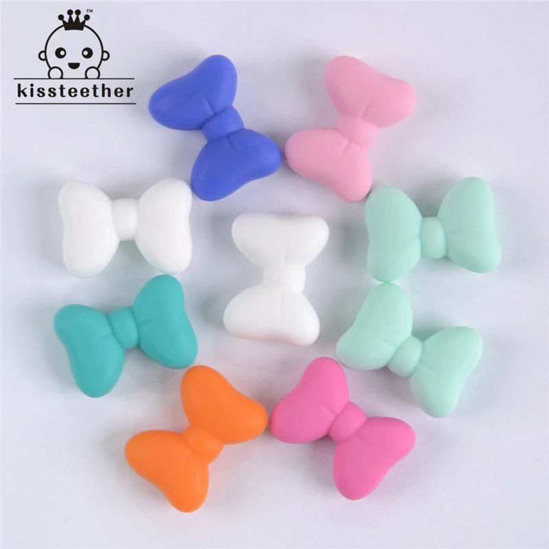 50pcs New Product Bow Tie Beads Made From Food Grade Silicone With Baby Teether Bracelet/necklace DIY Fashion Pendant
50pcs New Product Bow Tie Beads Made From Food Grade Silicone With Baby Teether Bracelet/necklace DIY Fashion Pendant