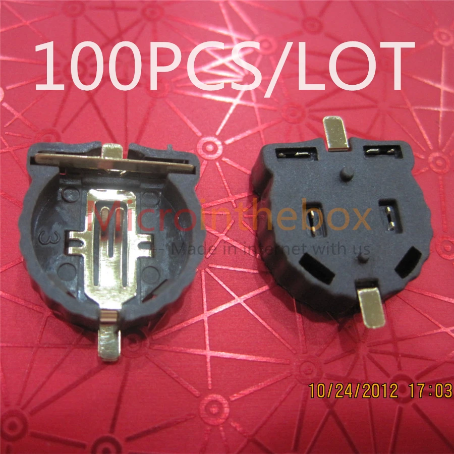 100PCS/LOT Button Battery hloder CR1220 SMD battery box connector 1220 for repair diy arduino for computer cmos main board
100PCS/LOT Button Battery hloder CR1220 SMD battery box connector 1220 for repair diy arduino for computer cmos main board