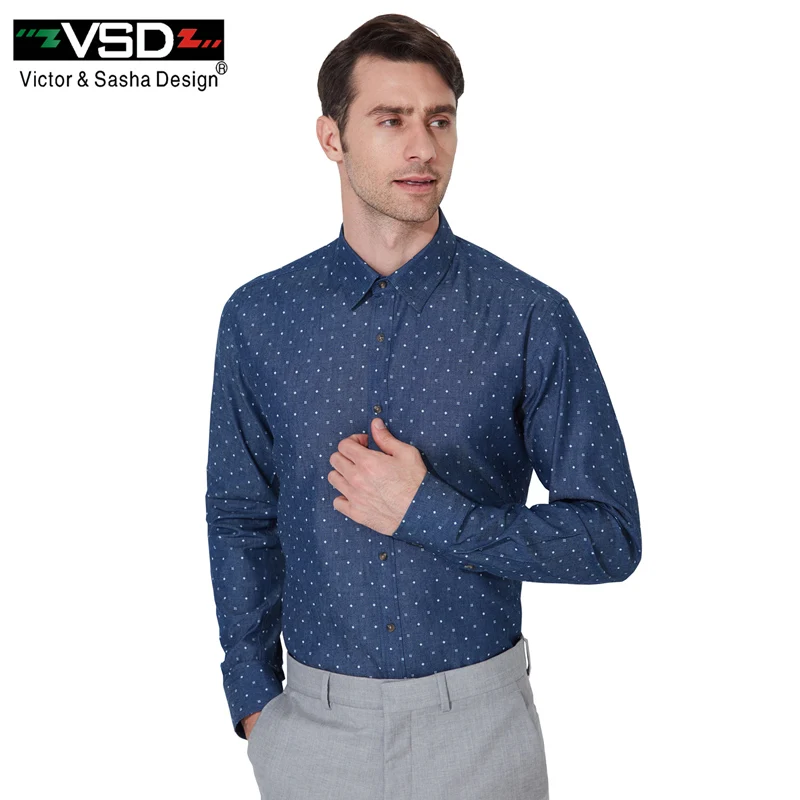 VSD 2017 masculina повседневные джинсовые длинные свободные рукава рубашки мужской