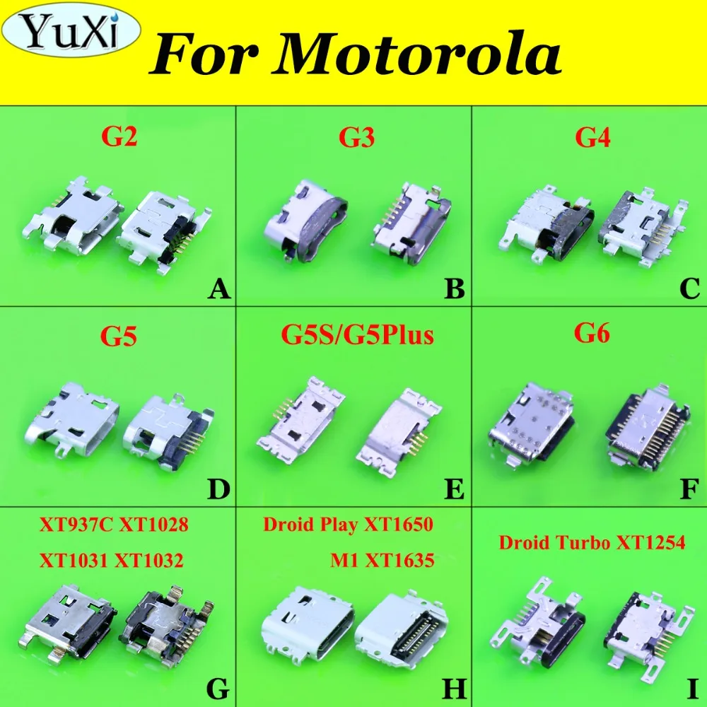 YuXi Mini Micro Usb разъем порт jack sockect для Motorola Moto G2 G3 G4 G5 G5S G5Plus G6 XT1031 XT1032 XT1650 XT1635 XT1254|Шлейфы