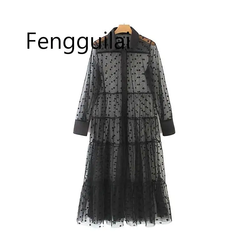 women stylish polka dot patchwork transparent midi shirt dress long sleeve female chic sexy mesh dresses vestidos
women stylish polka dot patchwork transparent midi shirt dress long sleeve female chic sexy mesh dresses vestidos