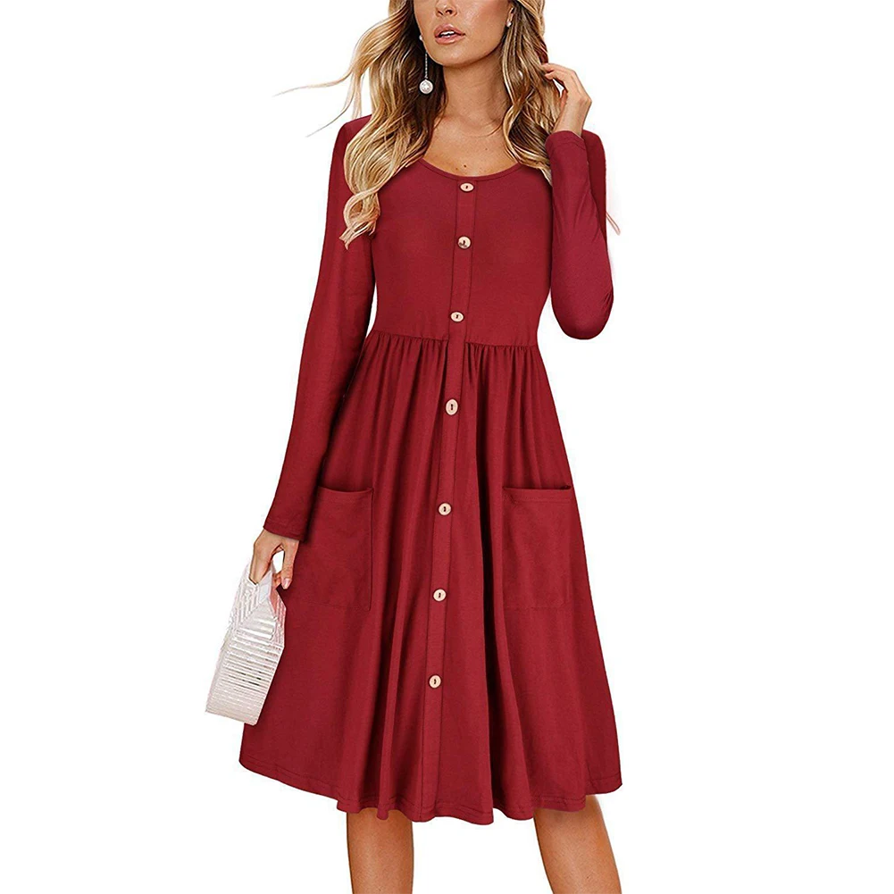 Фото Женская одежда с круглым вырезом Туника Осень длинным рукавом - купить