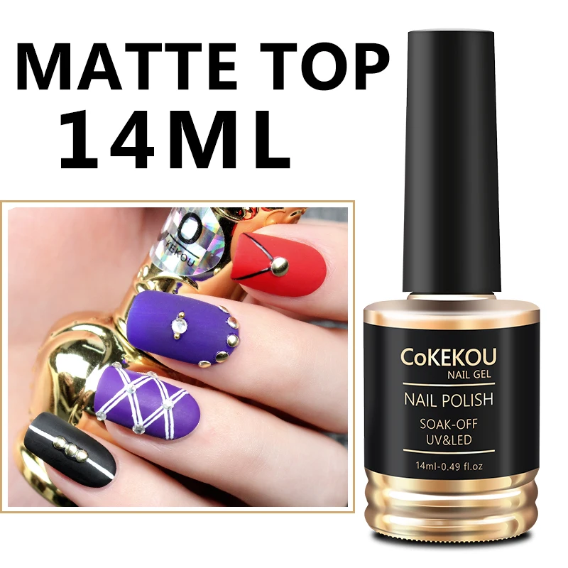 CoKEKOU 15ml matte coat, reinfor gel, no wipe top coat, Tempering top coat &base soak-off color gel nail polish UV gel lacquer
CoKEKOU 15ml matte coat, reinfor gel, no wipe top coat, Tempering top coat &base soak-off color gel nail polish UV gel lacquer
