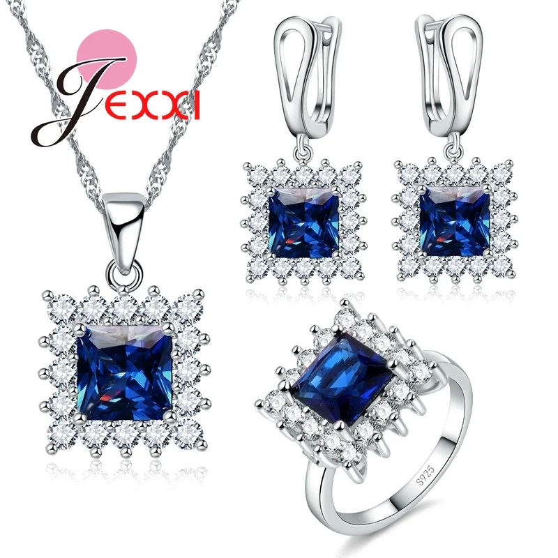 Elegant Blue Cubic Zirconia Wedding Jewelry Sets For Women 925 Sterling Silver Hoop Earrings Necklace Ring Jewellery Sets
Elegant Blue Cubic Zirconia Wedding Jewelry Sets For Women 925 Sterling Silver Hoop Earrings Necklace Ring Jewellery Sets